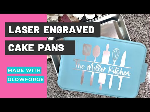 Personalized Cake Pan with Laser Engraved Lid | Monogram Design
