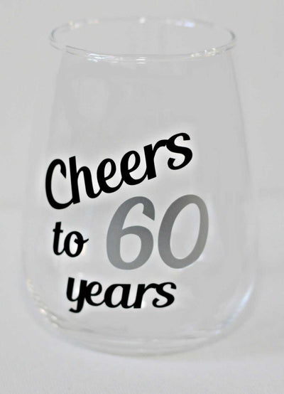 60th Birthday Wine Glass - ILYB Designs
