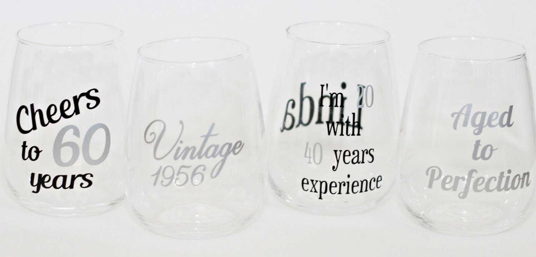60th Birthday Wine Glasses - ILYB Designs