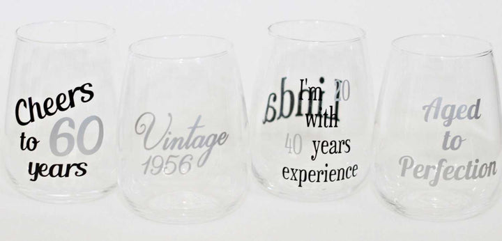 60th Birthday Wine Glass - ILYB Designs